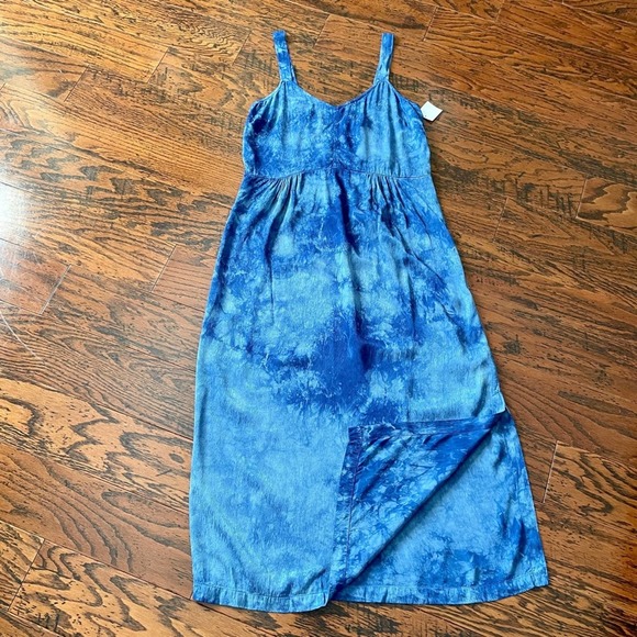 Raquel Allegra Dress Sleeveless Midi Blue Tie Dye Print Size Small NWT - Picture 3 of 11
